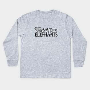 Save the Elephants Kids Long Sleeve T-Shirt